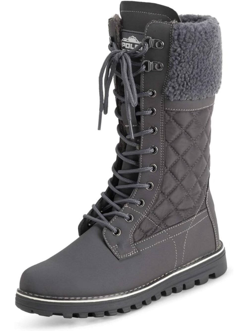Womens Faux Fur Warm Thermal Waterproof Outdoor Walking Snow Winter Rubber Sole